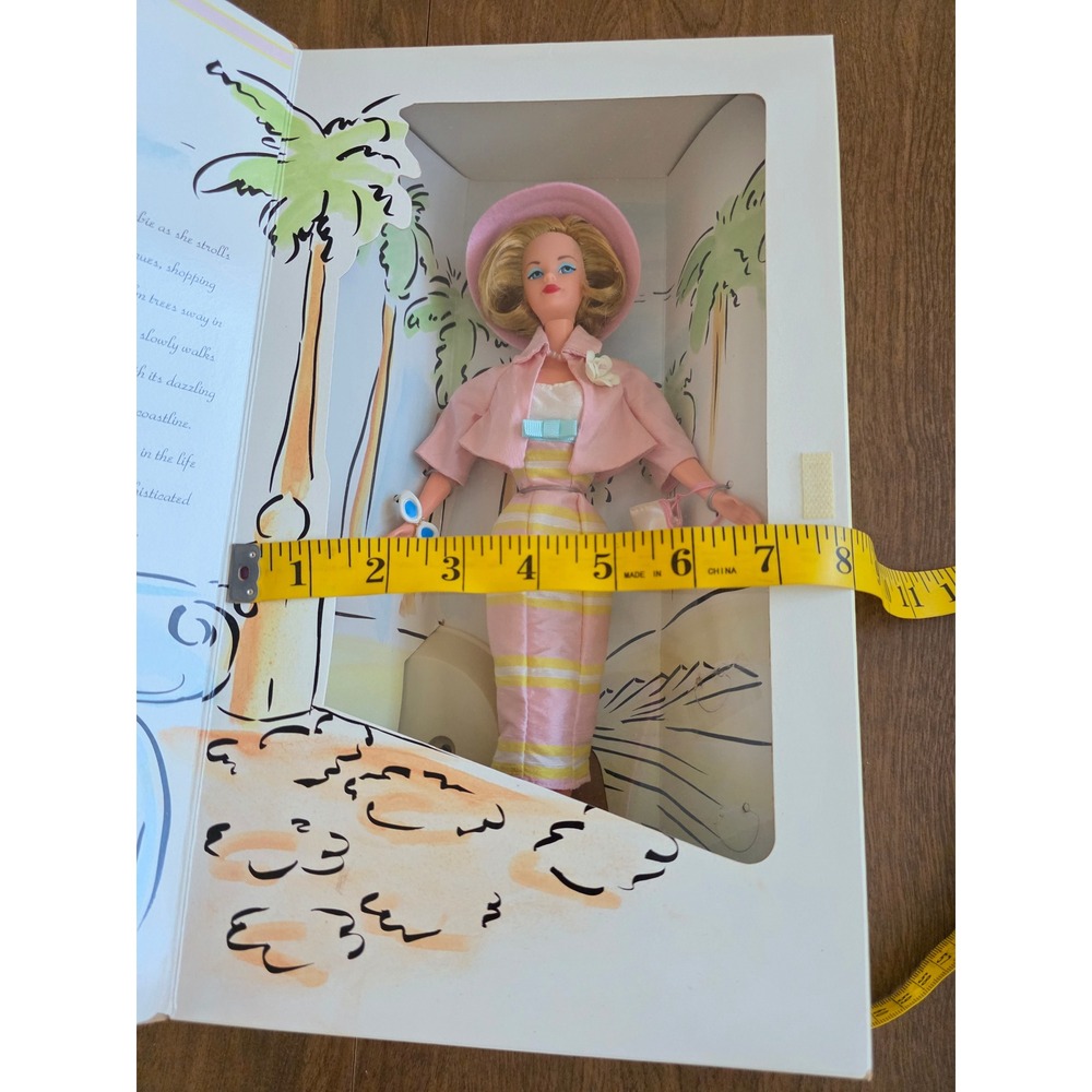 Spiegel‎ Summer Sophisticate Barbie Doll  1995 Pink Striped Dress Hat Purse toy - Picture 11 of 11